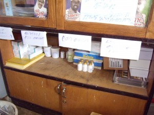 malaria medicines at health post Ethiopia